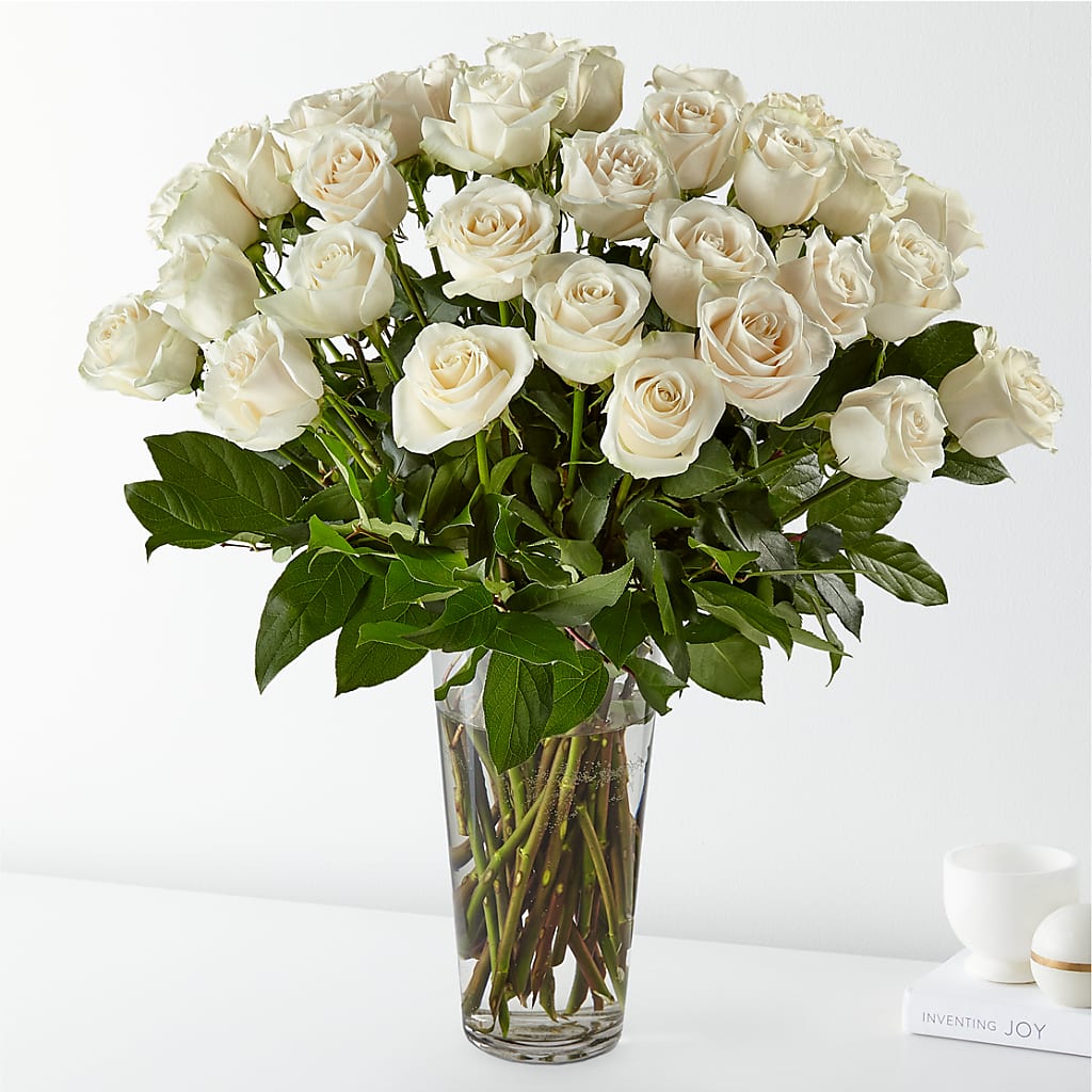 Long Stem White Rose Bouquet – Sign Of The Rose, Colorado Springs CO