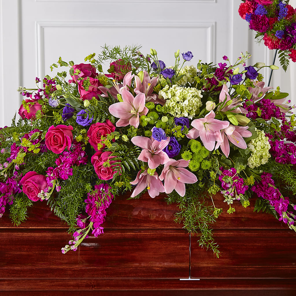 Radiant Tribute Casket Spray – Sign Of The Rose, Colorado Springs CO