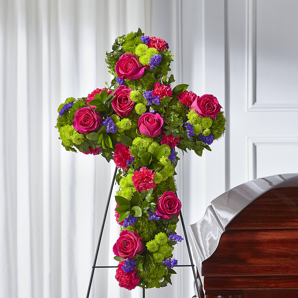 Tribute Rose Floral Cross – Sign Of The Rose, Colorado Springs CO