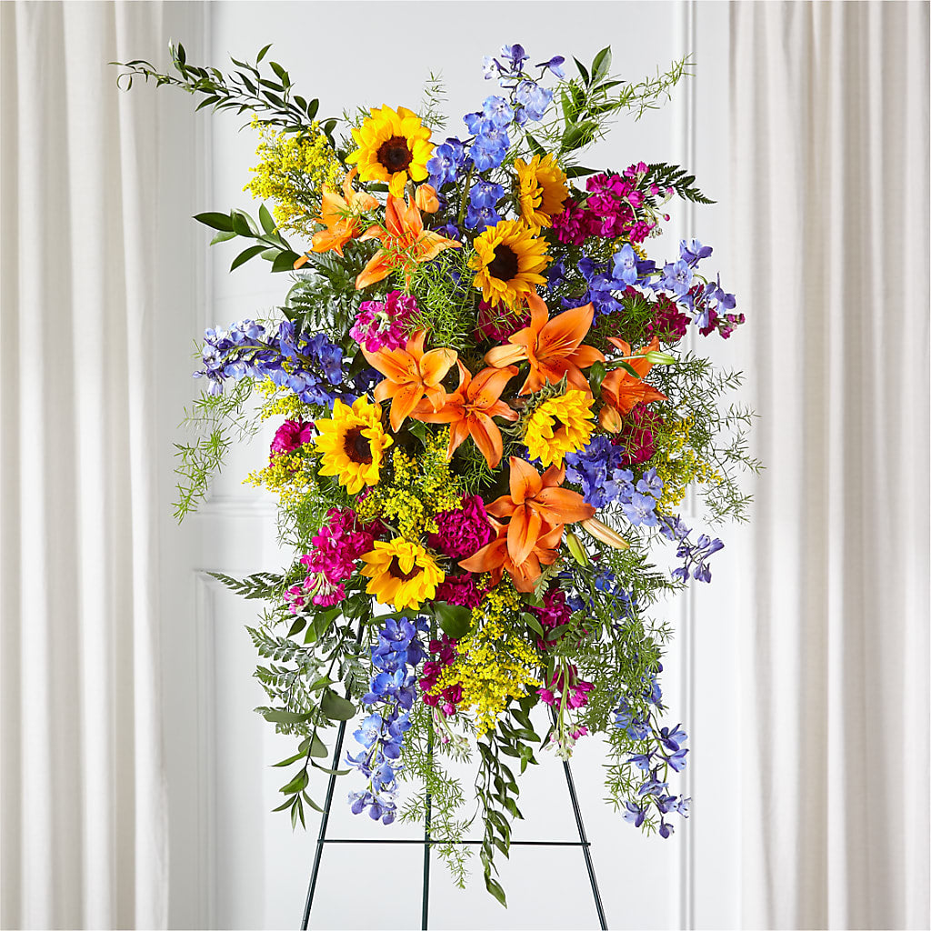 Sunlit Memories Standing Spray (Standard) – Sign Of The Rose, Colorado Springs CO
