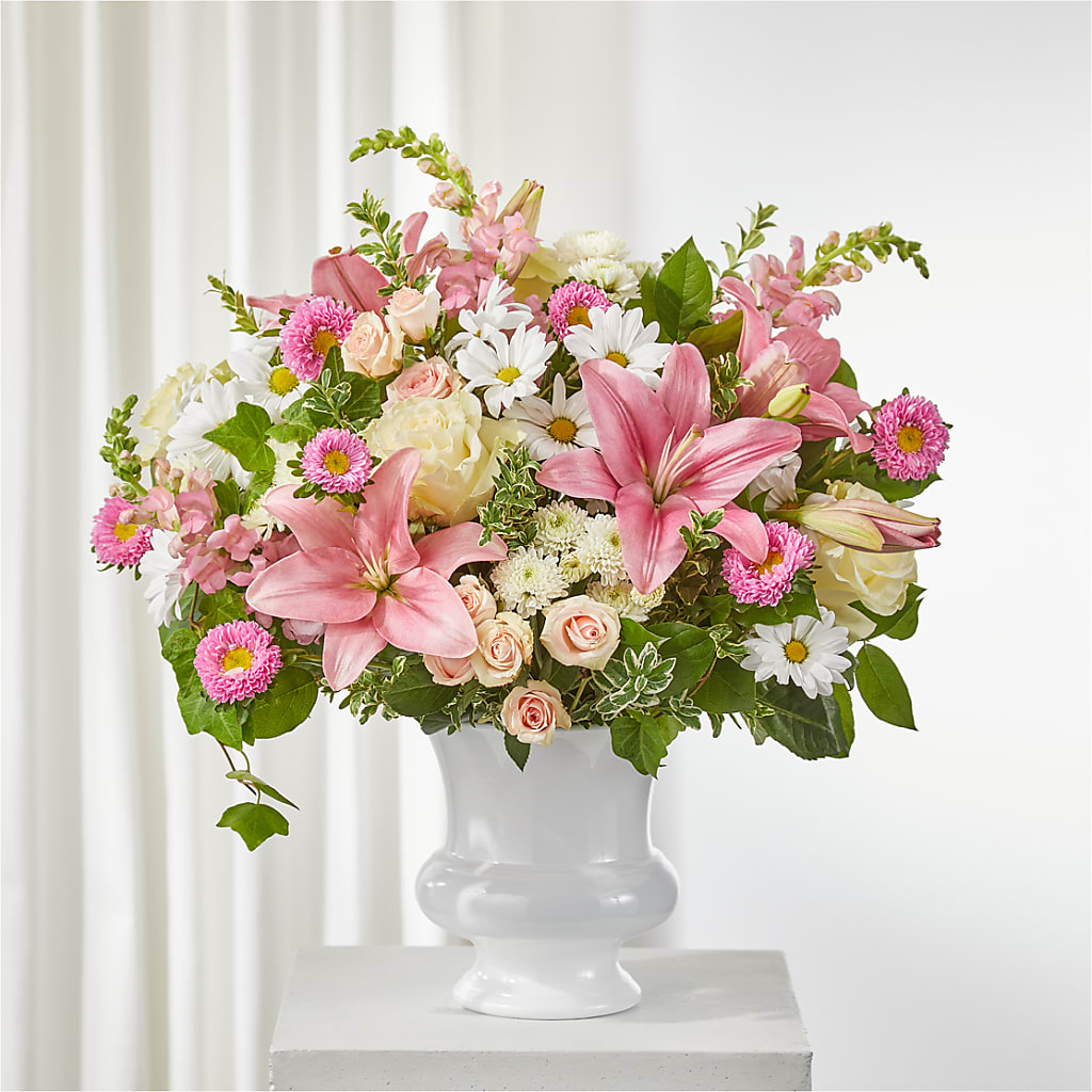 Empathetic Blooms Urn Arrangement – Sign Of The Rose, Colorado Springs CO