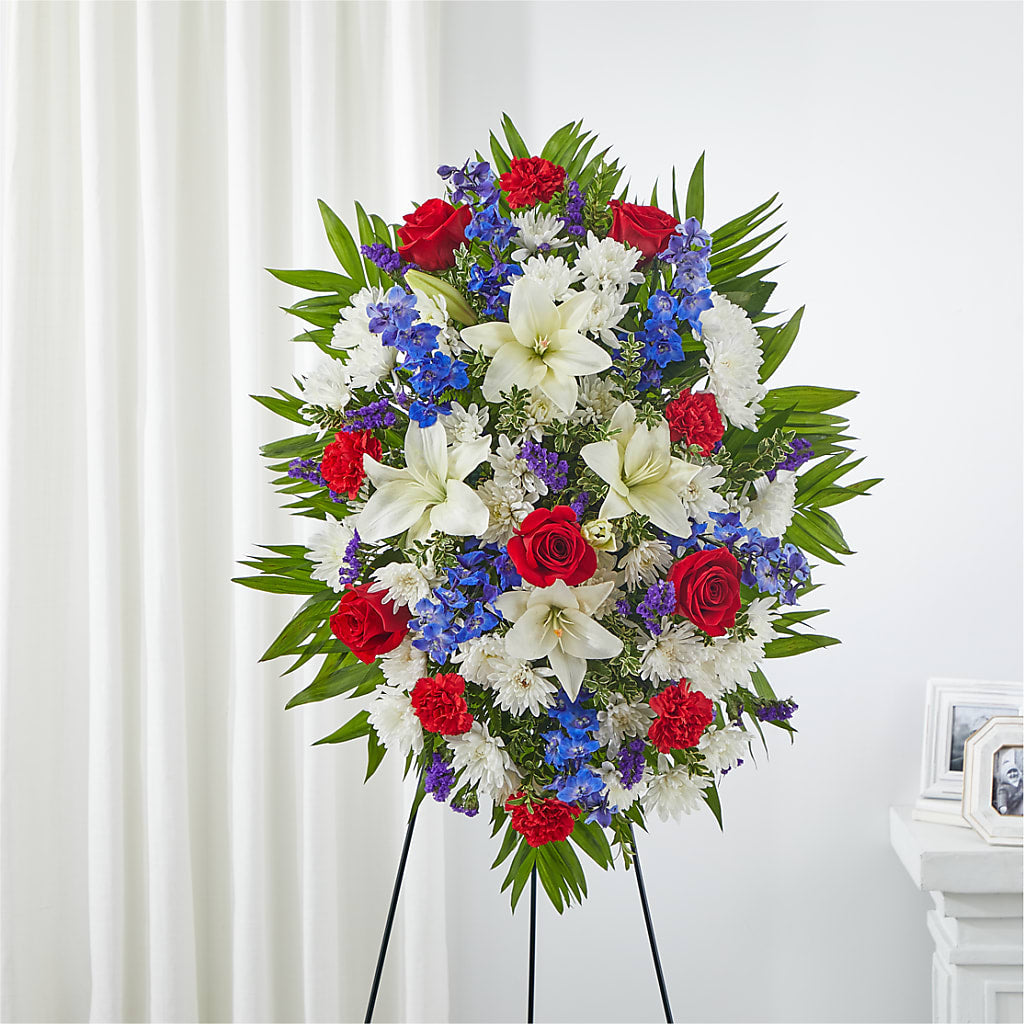Cherished Service Standing Spray – Sign Of The Rose, Colorado Springs CO