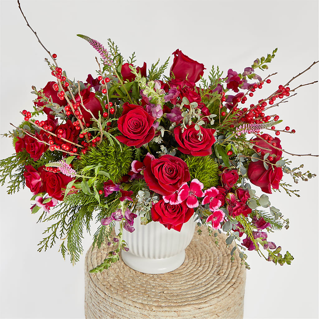 Big Red Bow Bouquet –  Sign Of The Rose, Colorado Springs CO