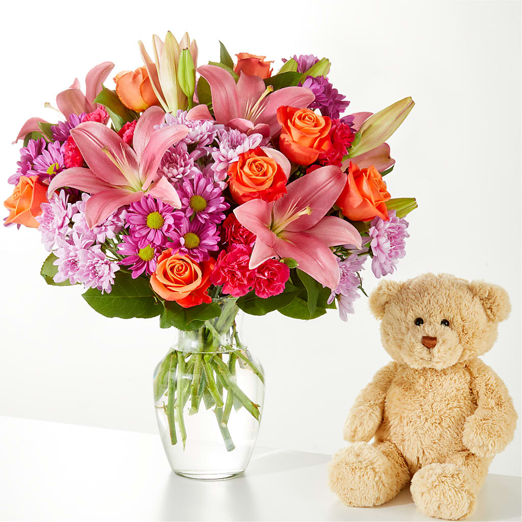 One and Only Bouquet and Bear Bundle –  Sign Of The Rose, Colorado Springs CO