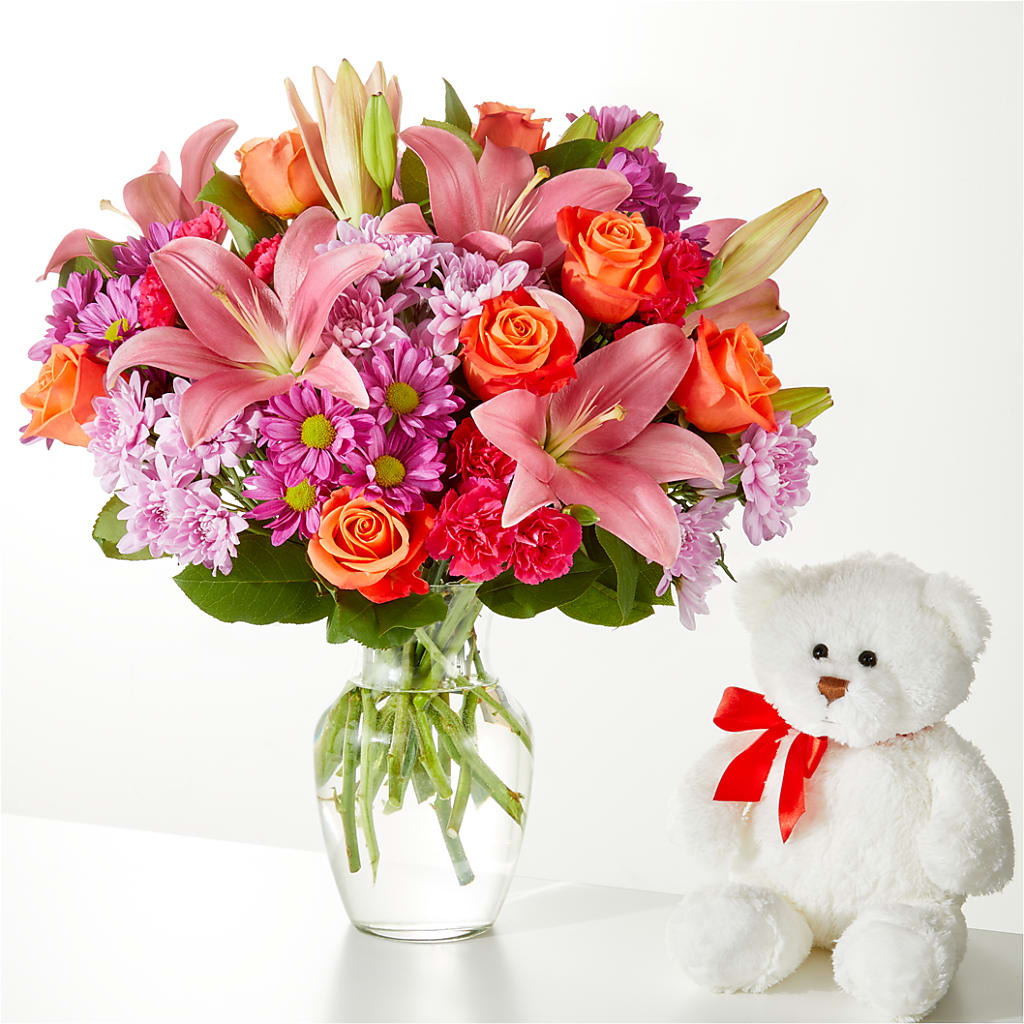 One and Only Bouquet and Bear Bundle –  Sign Of The Rose, Colorado Springs CO