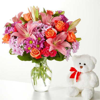 One and Only Bouquet and Bear Bundle –  Sign Of The Rose, Colorado Springs CO
