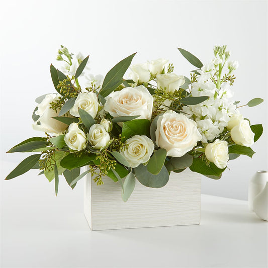 Fresh Linen Box Bouquet –  Sign Of The Rose, Colorado Springs CO
