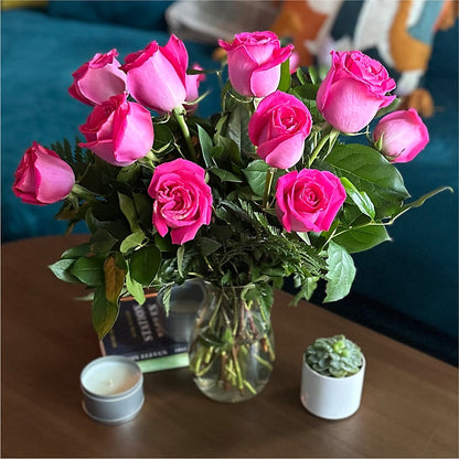 Long Stem Pink Rose Bouquet –  Sign Of The Rose, Colorado Springs CO