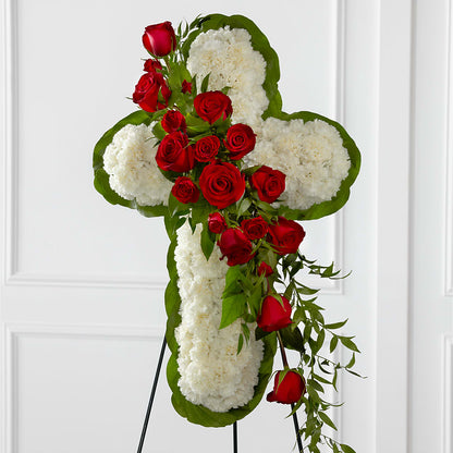 Floral Cross Easel –  Sign Of The Rose, Colorado Springs CO