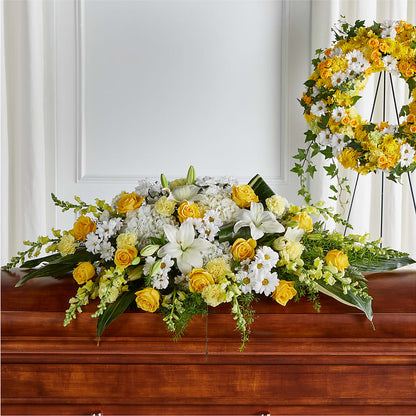 Golden Harmony Casket Spray –  Sign Of The Rose, Colorado Springs CO