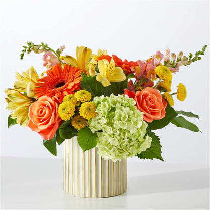 Autumn Sunshine Bouquet with Ivory Vase –  Sign Of The Rose, Colorado Springs CO
