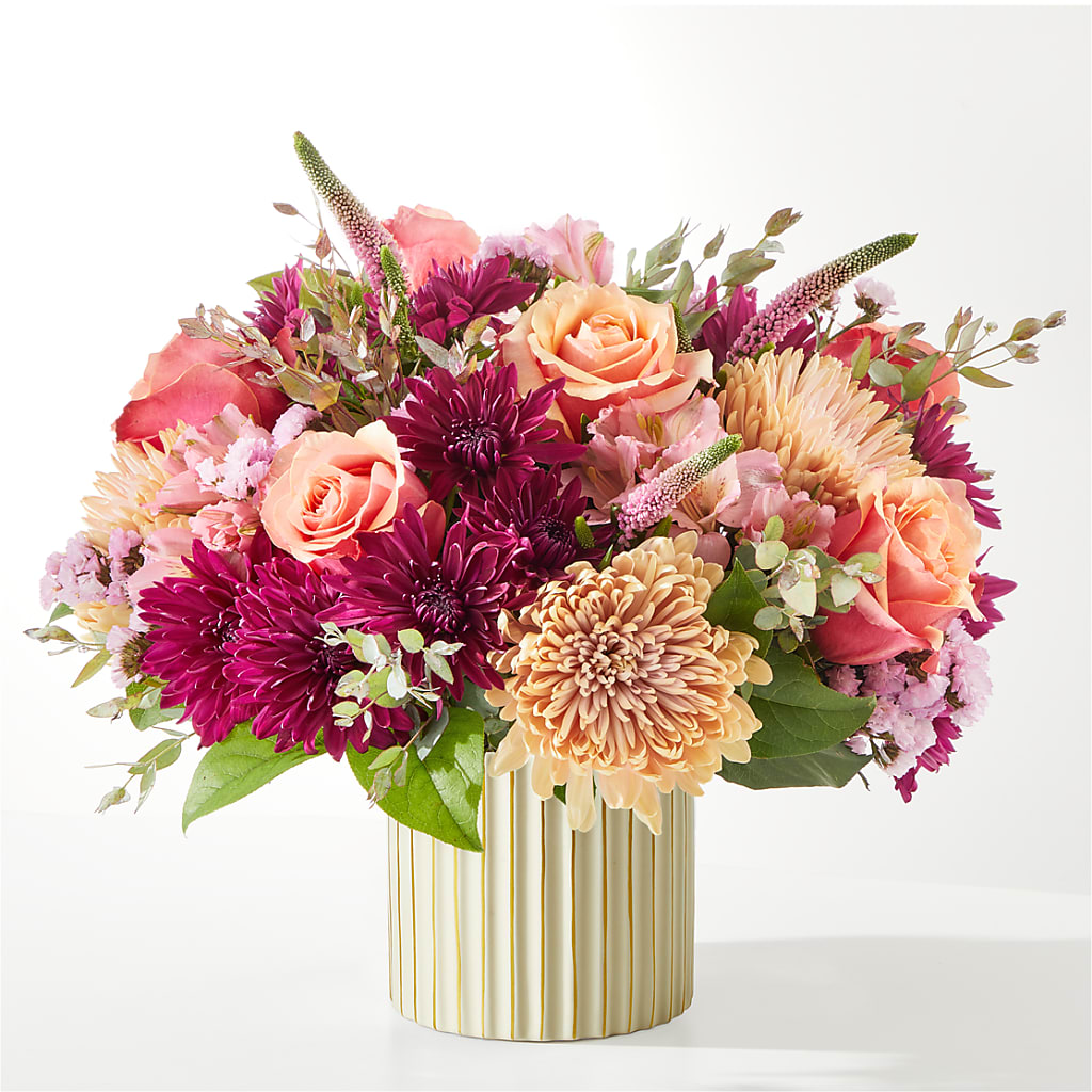 Berry Cobbler Bouquet with Ivory Vase –  Sign Of The Rose, Colorado Springs CO