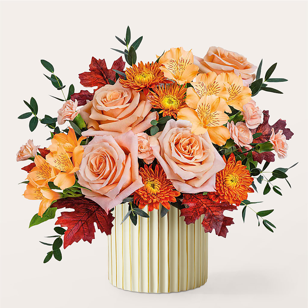 Spiced Latte Bouquet with Ivory Vase –  Sign Of The Rose, Colorado Springs CO