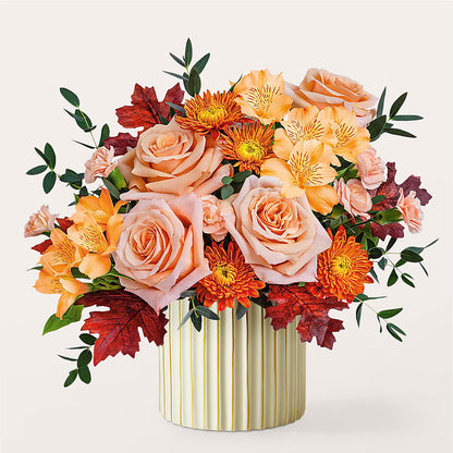 Spiced Latte Bouquet with Ivory Vase –  Sign Of The Rose, Colorado Springs CO