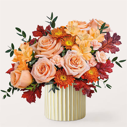 Spiced Latte Bouquet with Ivory Vase –  Sign Of The Rose, Colorado Springs CO