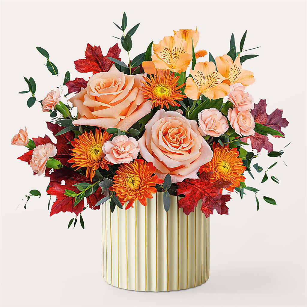 Spiced Latte Bouquet with Ivory Vase –  Sign Of The Rose, Colorado Springs CO
