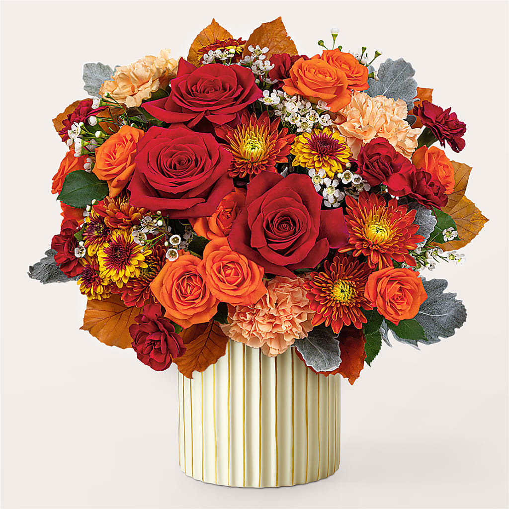 Merlot Bouquet with Ivory Vase –  Sign Of The Rose, Colorado Springs CO